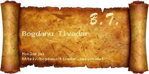 Bogdanu Tivadar névjegykártya