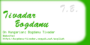 tivadar bogdanu business card